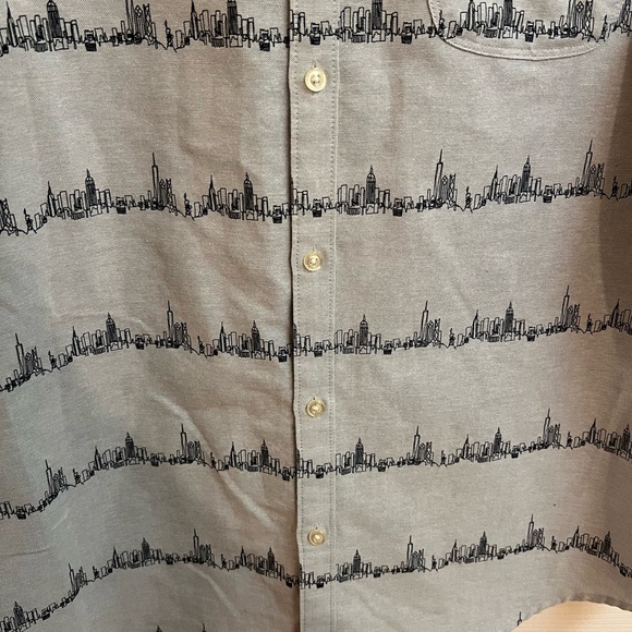 Original Penguin Patterned City Scape Sky Line Men's Shirt - Picture 5 of 7